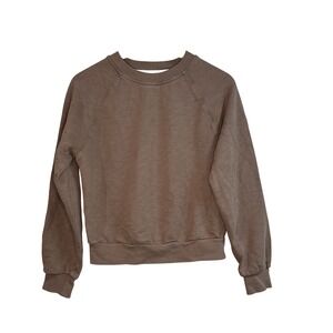 MWL Madewell Crewneck Sweatshirt‎ Taupe Womens XXS Raglan Sleeve Casual